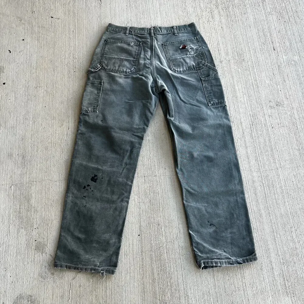 Carhartt faded green double knee work wear carpenter pants